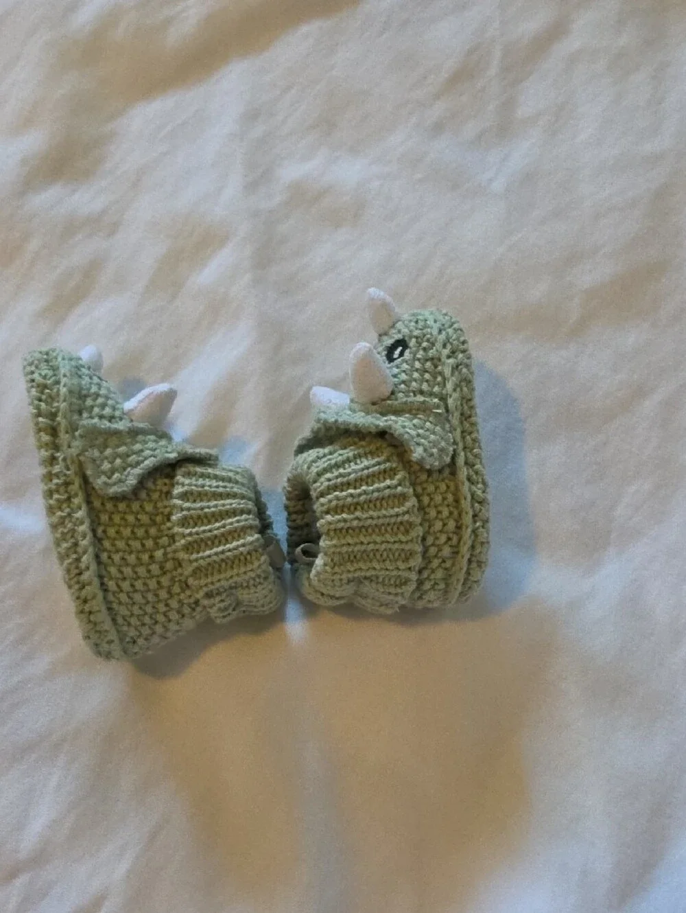 Baby Knit Dino Booties - Green